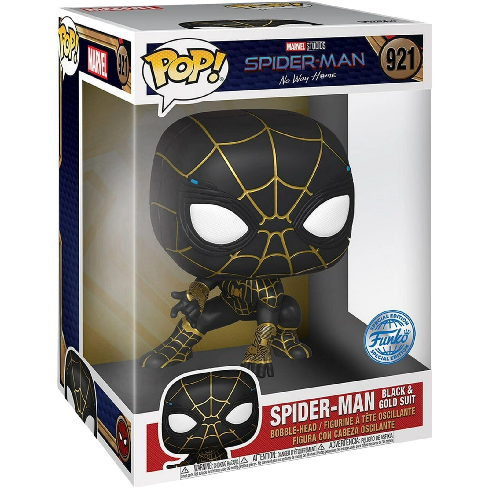 Funko Pop! Jumbo: Spider-Man No Way Home - Spider-Man (Black & Gold Suit) #921