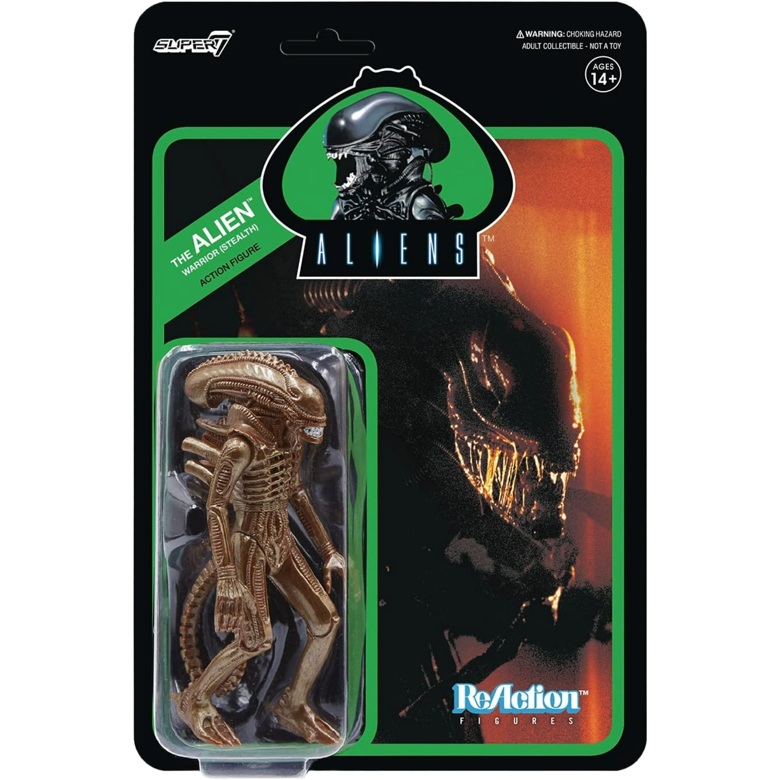 Super 7 / ReAction: Aliens - The Alien Warrior (Stealth)