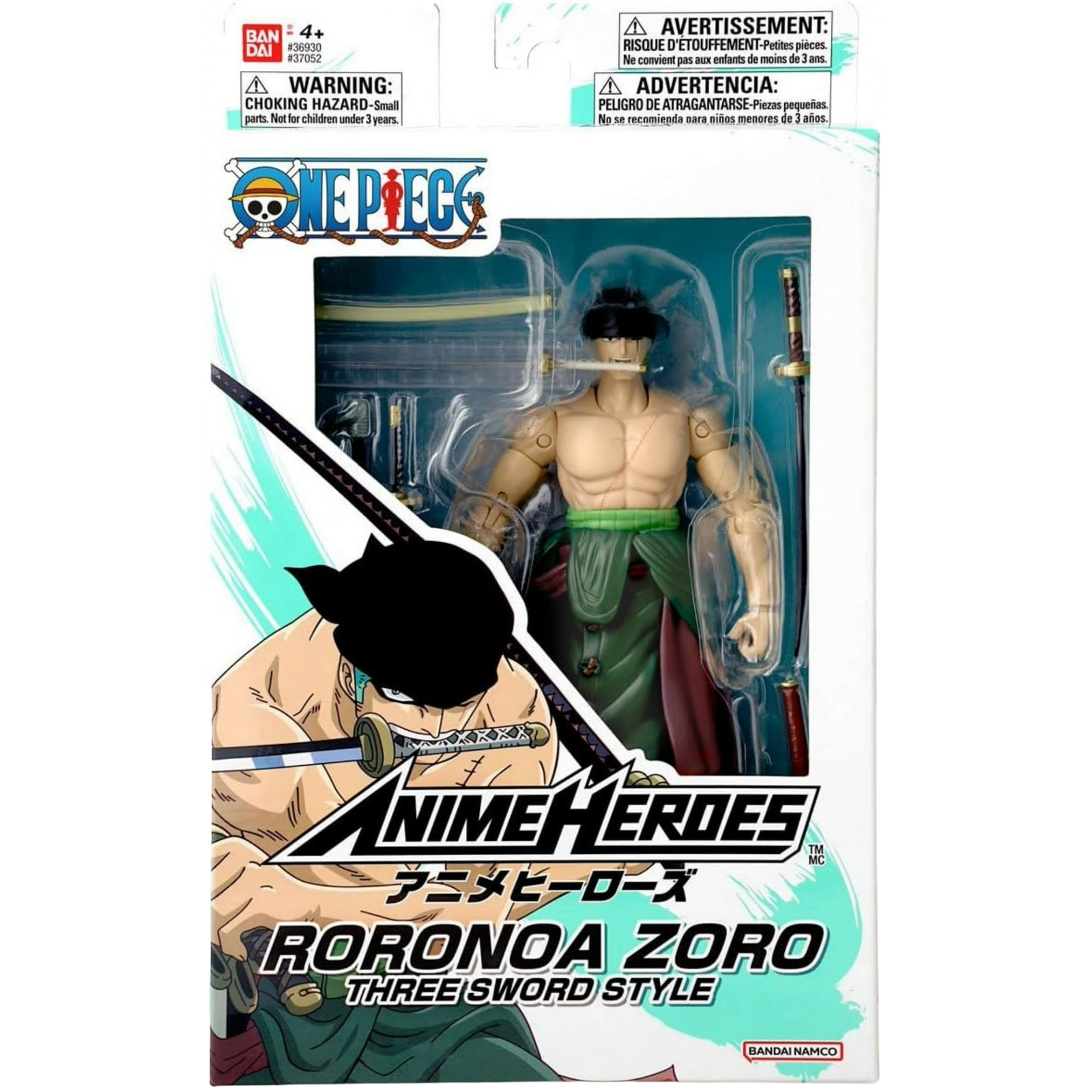 BANDAI Anime Heroes: One Piece - Roronoa Zoro (Three Sword Style)