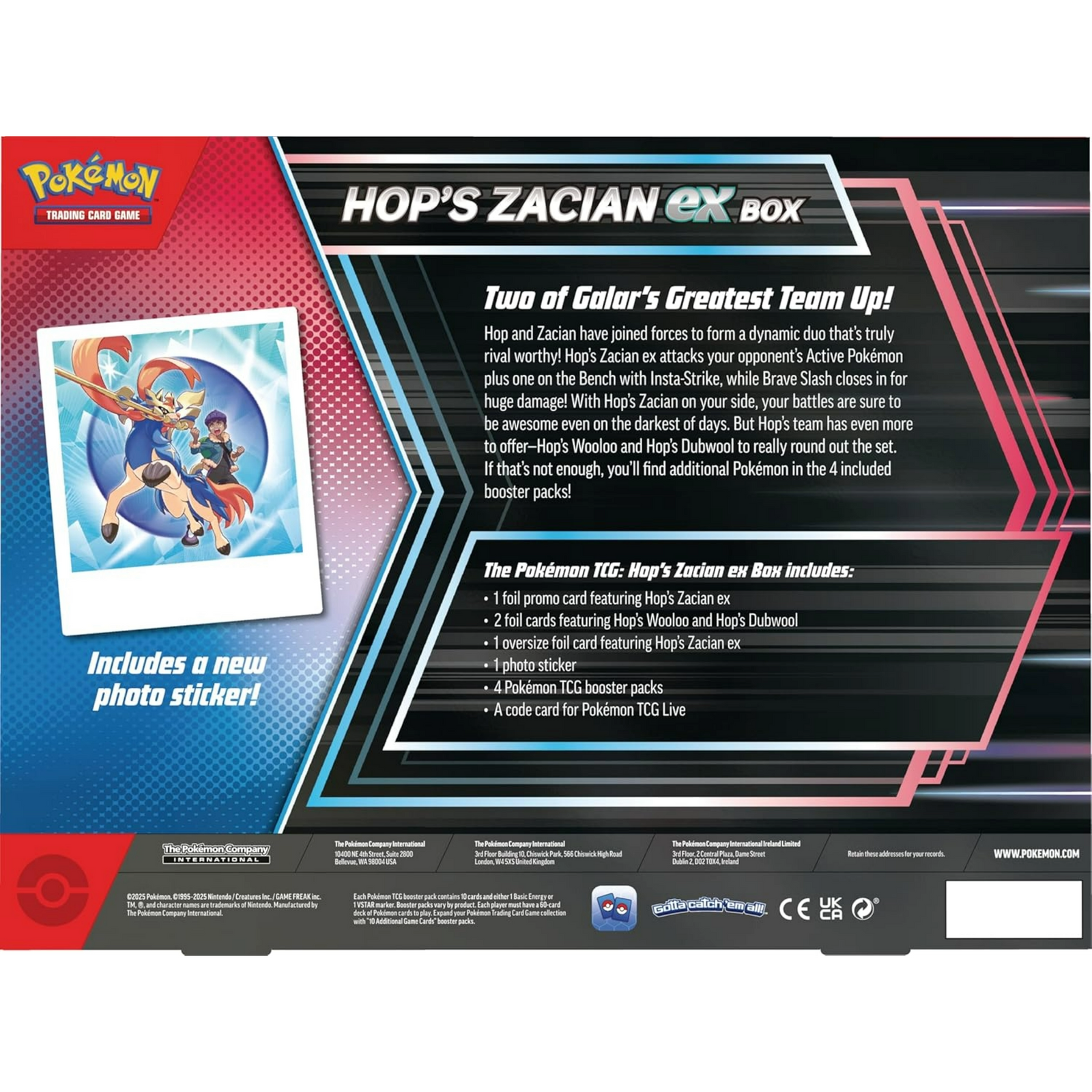 Pokémon TCG: Hop’s Zacian Ex Box En Inglés