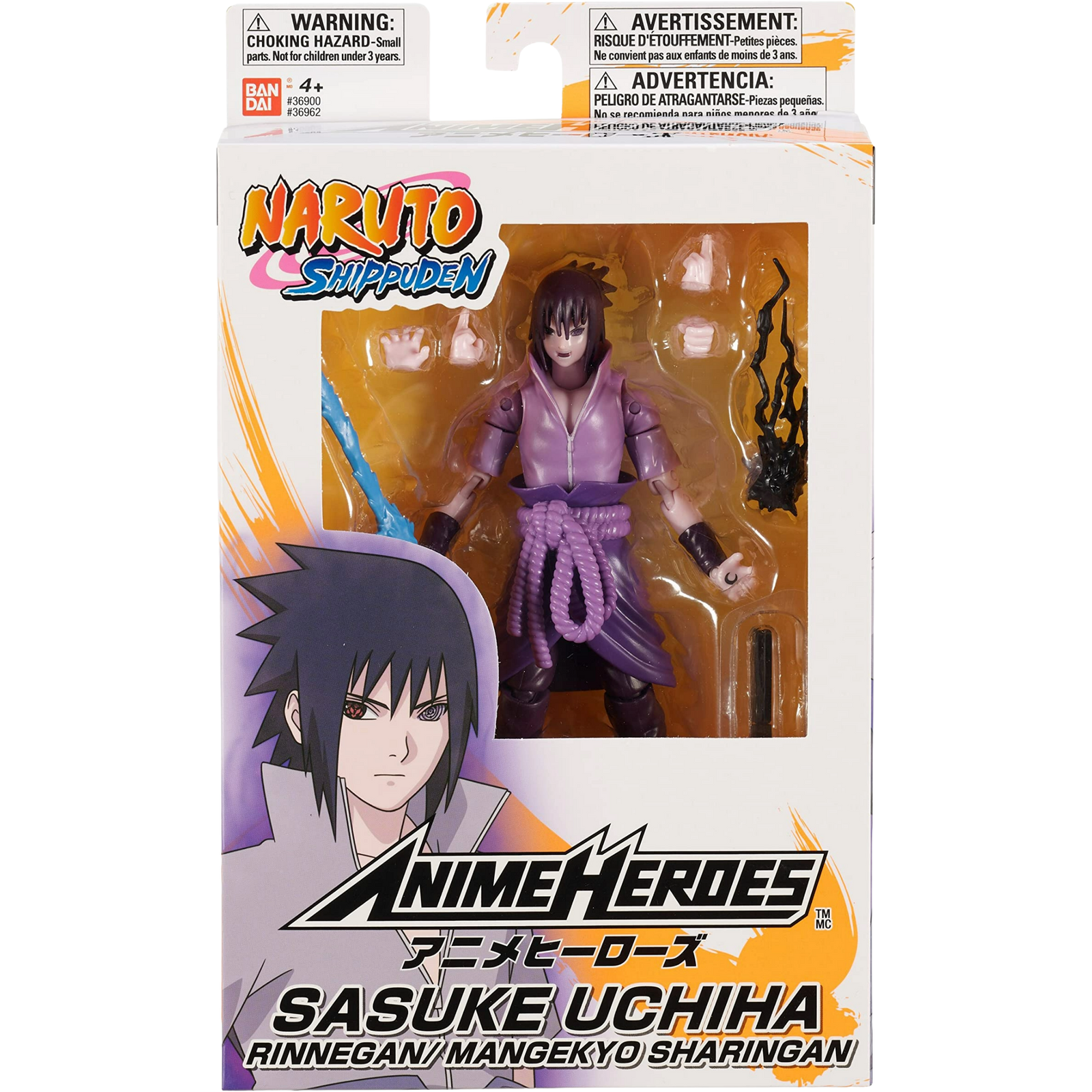 BANDAI Anime Heroes: Naruto Shippuden - Sasuke Uchiha (Rinnegan/Mangekyo Sharingan)