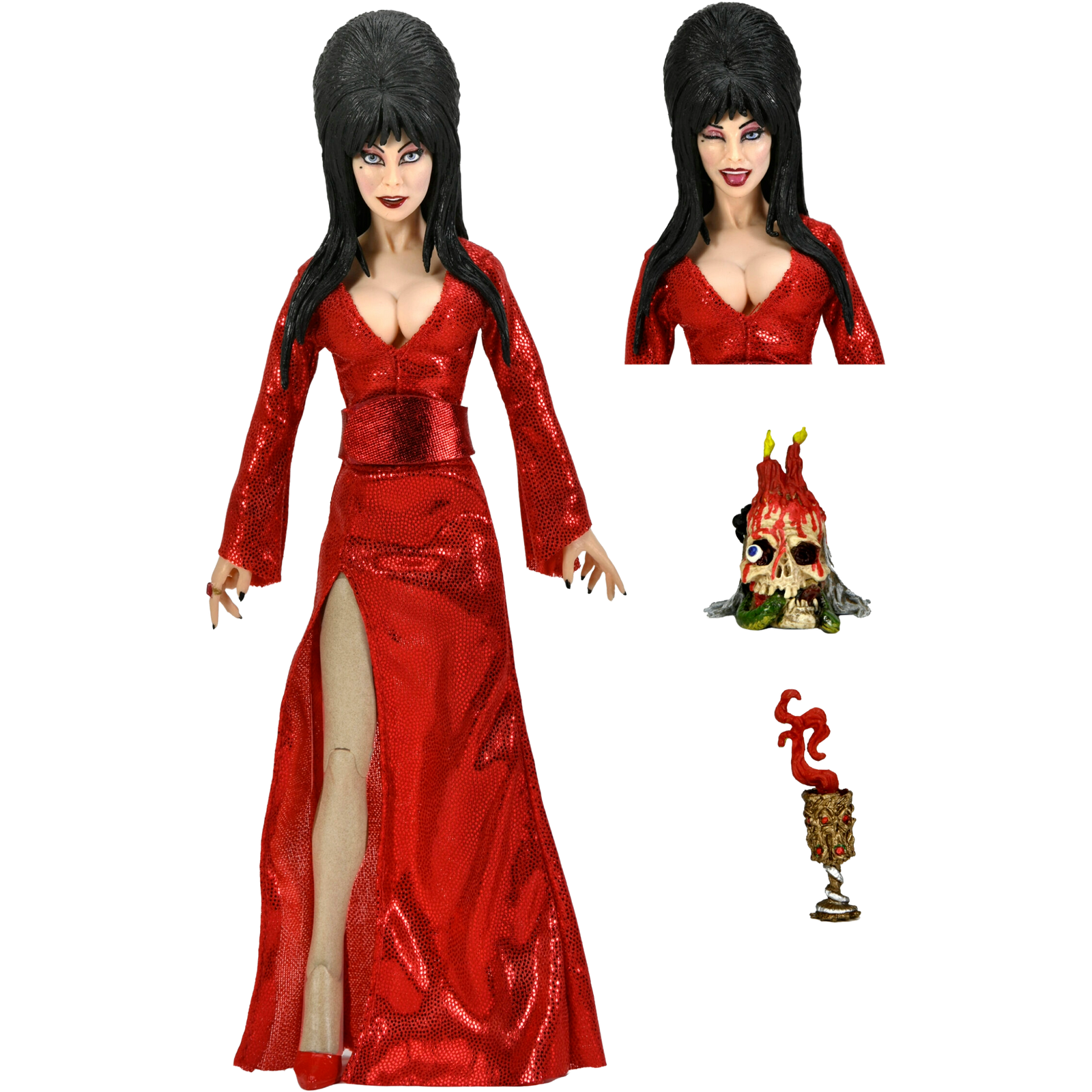 NECA Clothed Series: Elvira Mistress Of The Dark - Elvira Red,Fright & Boo