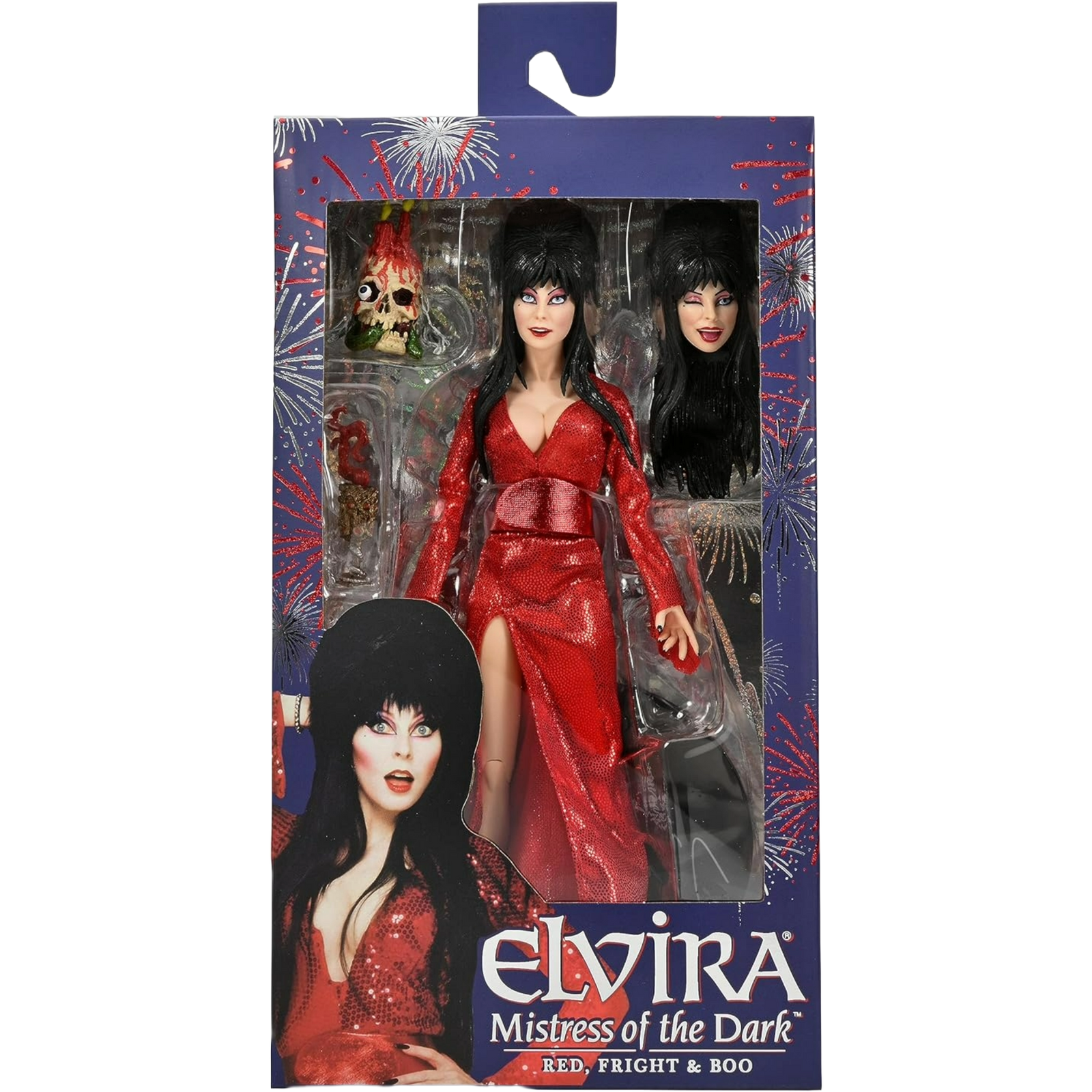 NECA Clothed Series: Elvira Mistress Of The Dark - Elvira Red,Fright & Boo
