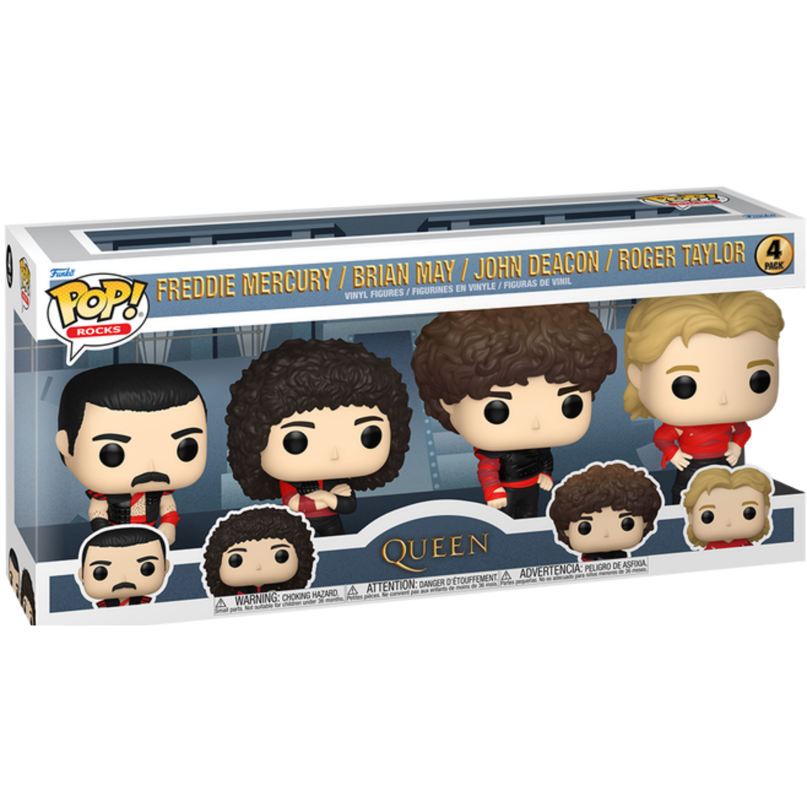 Funko Pop! Rocks: Queen - Freddie Mercury / Brian May / John Deacon / Roger Tylor (Radio Ga Ga) 4-Pack